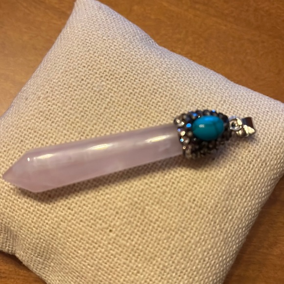 Pink Quartz with Turquoise Pendant New Unworn/Unused - Picture 3 of 4